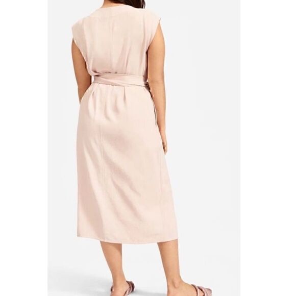 NWT Everlane The Japanese GoWeave Sleeveless Wrap Midi Dress Pink 6 - Picture 4 of 5